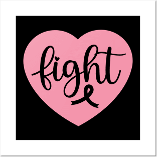 Breast Cancer Fight Heart Graphic Posters and Art